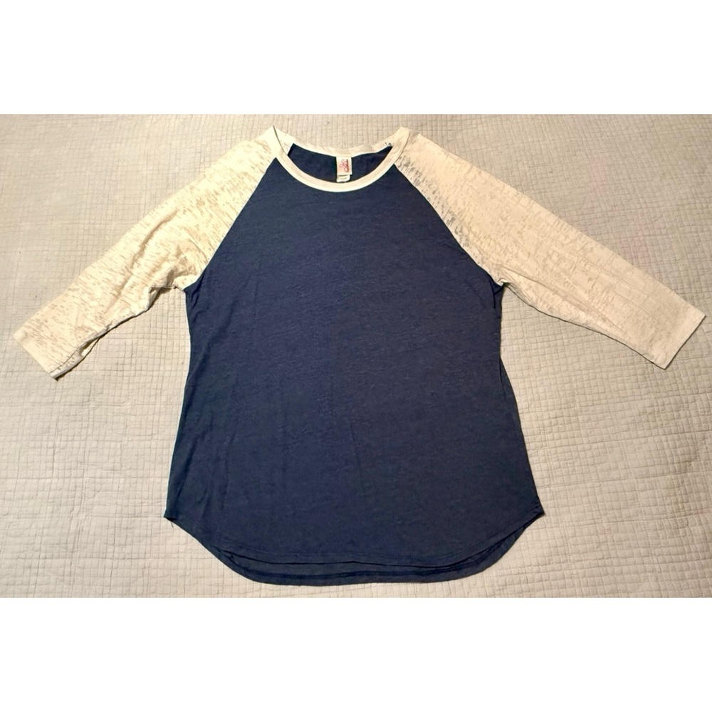Vintage Prairie Mountain Navy & Cream 3/4 Sleeve Raglan Tee